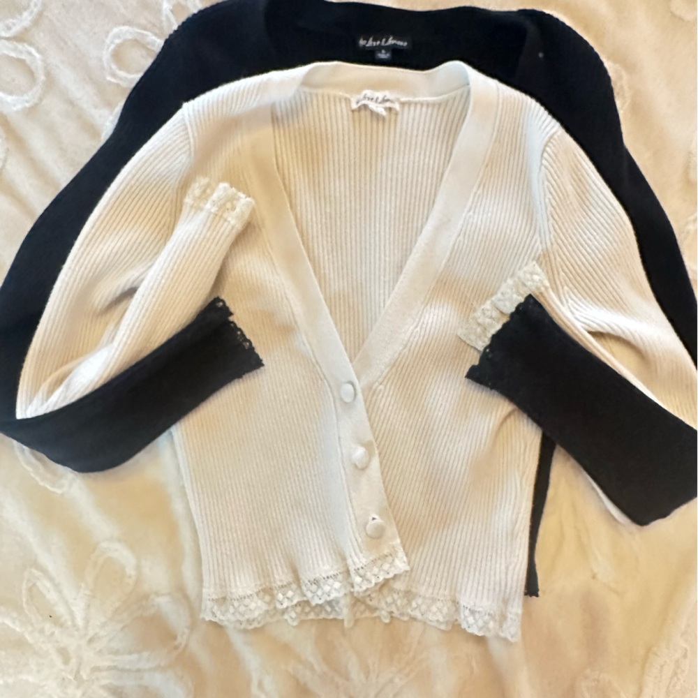 for love and lemons victoria’s secret cardigan -2 - black and white